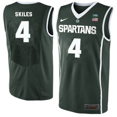 Men Scott Skiles Michigan State Spartans #4 Nike NCAA Green Authentic College Stitched Basketball Jersey HK50N00RX